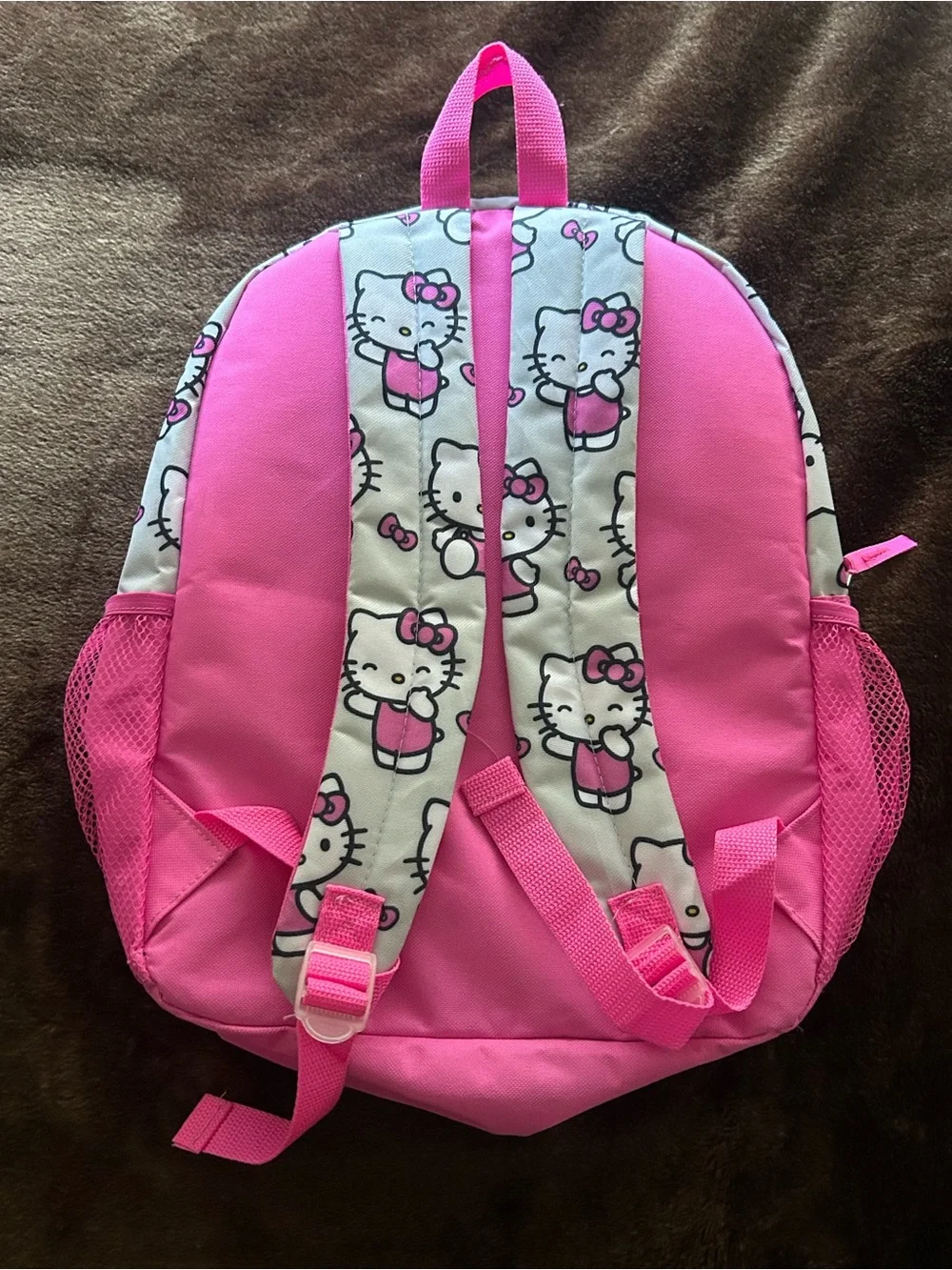 Hello Kitty Pink and White Kids Backpack with Character Print